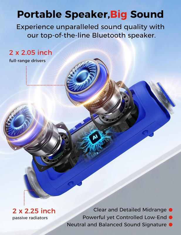 Portable Bluetooth Speaker 20W Wireless IPX5 Waterproof 24H Battery1