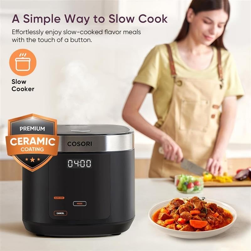 Rice Cooker 10 Cup, 24H Keep Warm, Non Stick Ceramic Inner Pot, 18 Functions Fuz4