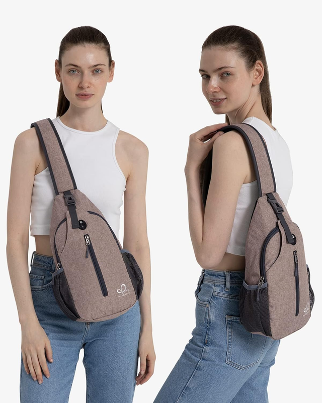 Flaxen Crossbody Sling Backpack Travel Hiking Chest Bag Daypack5