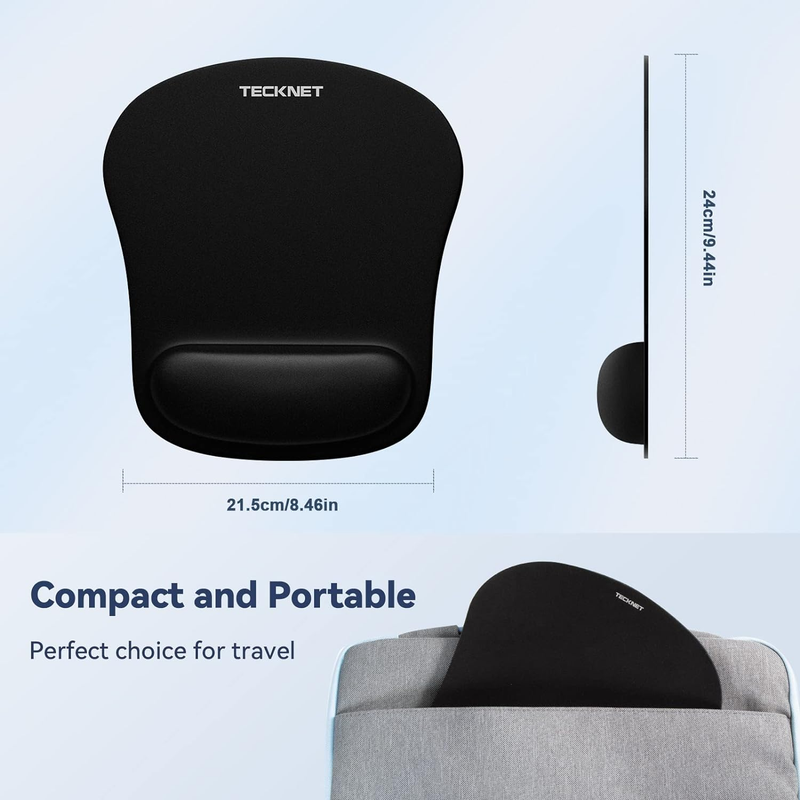 Mouse Pad with Wrist Support Ergonomic Non-Slip Waterproof Black6