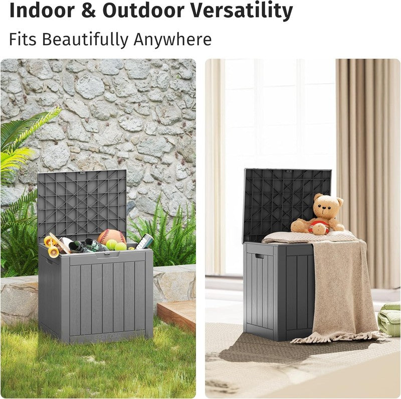 Outdoor Storage Box, 31 Gallon Deck Box Indoor and Outdoor Use, Waterproof Resin6