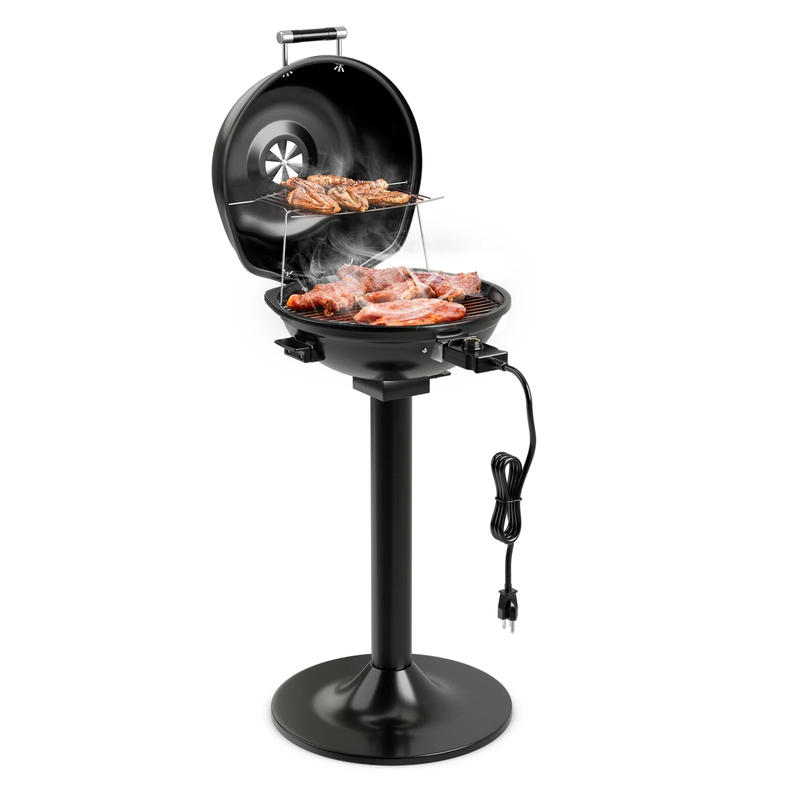 Electric BBQ Grill Portable Standing Grill with Removable Non-Stick Warming Rack11