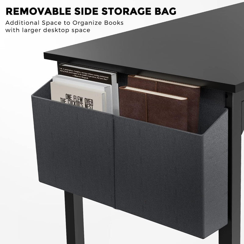 48" Computer Office Desk Writing PC Table w/ Storage Bag Headphone Hook Black5