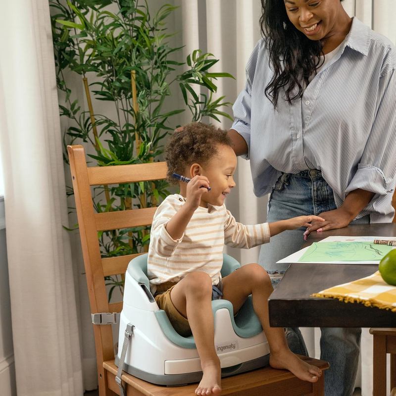 Baby Base 2 In 1 Booster Feeding and Floor Seat with Self Storing Tray   Mist11