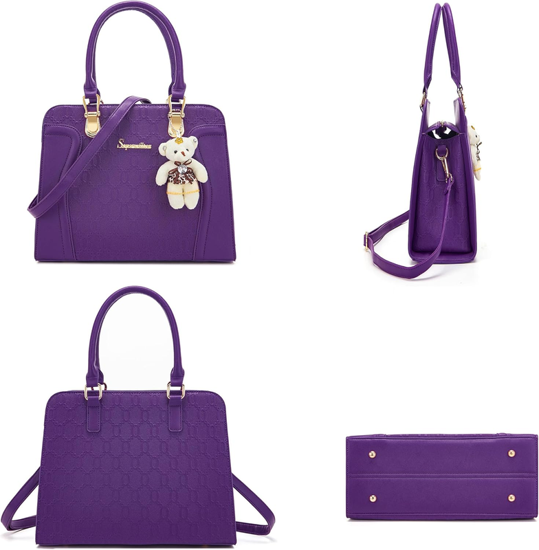 Women Fashion Handbag Set 4PCS Tote Shoulder Top Handle Satchel Purse1