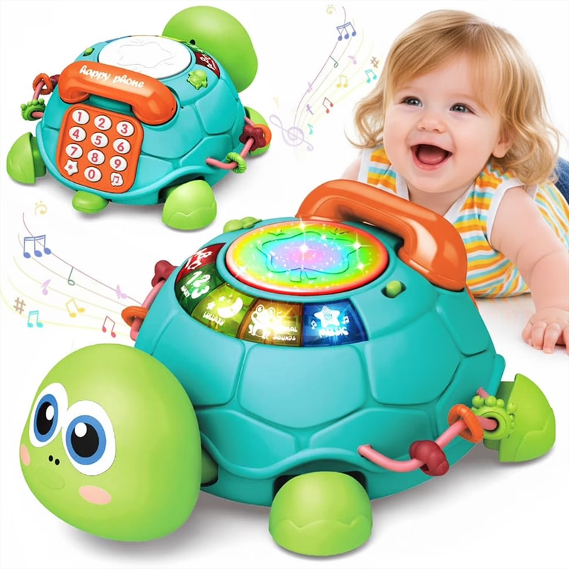 Baby Turtle Toys , Tummy Time Toy for 12 18 Months, Musical Crawling Toys with L8