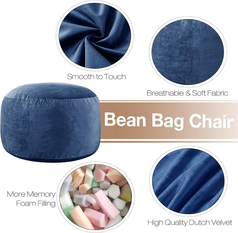 3 Ft Large Bean Bag Chairs for Adults/Teens with Memory Foam Filling, Soft Comfy1