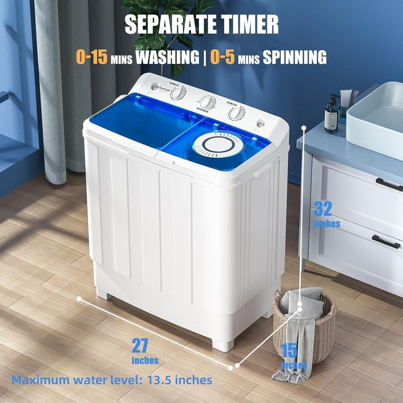 Compact 28Lbs Twin Tub Portable Washing Machine for Dorms & Apartments1
