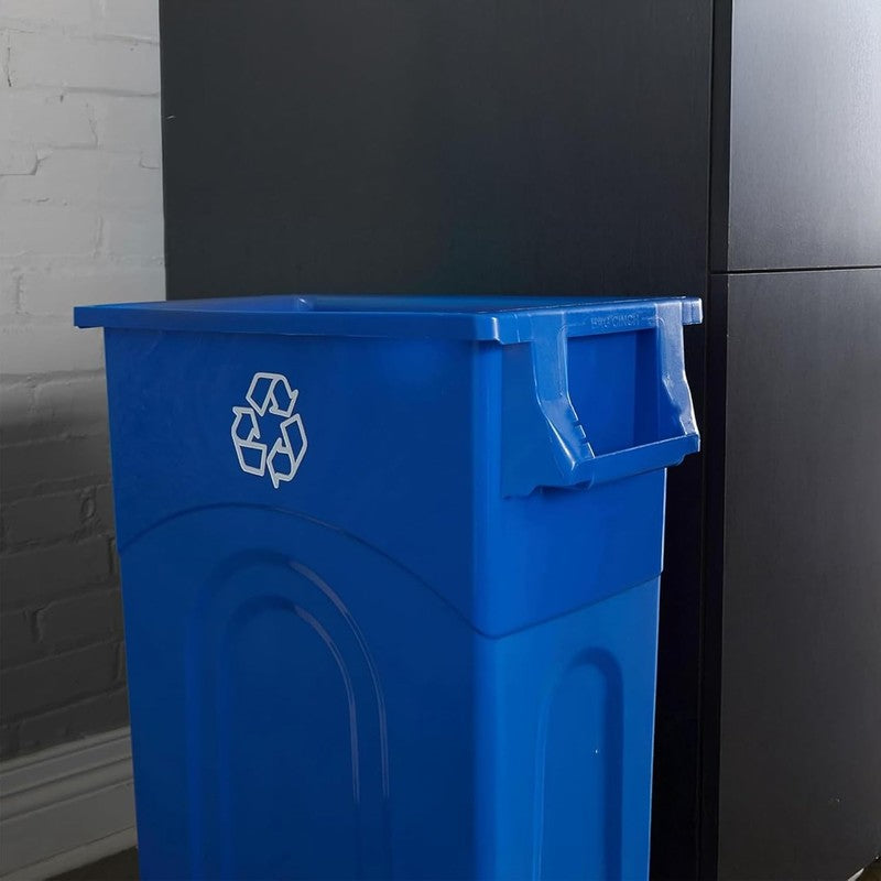 Highboy 23 Gal Blue Recycling Bin Slim Space Saving Indoor/Outdoor Use 2 Pack5