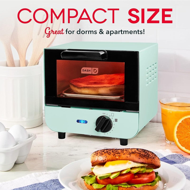 Mini Toaster Oven Cooker for Bread, Bagels, Cookies, Pizza, Paninis & More with 1
