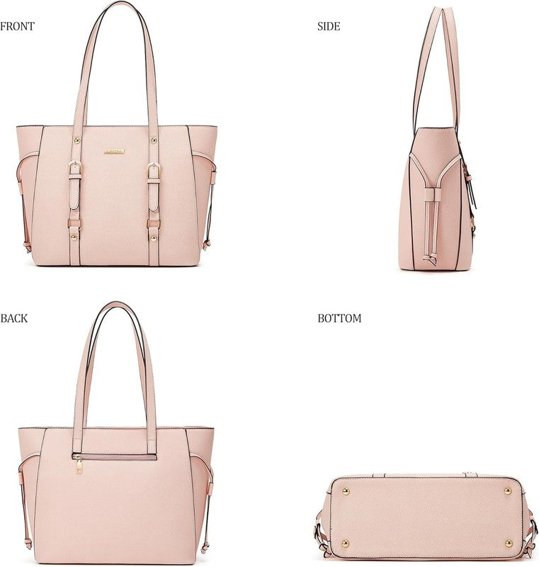 Women Fashion Synthetic Leather Handbag Set 3PCS Tote Shoulder Satchel Purse2
