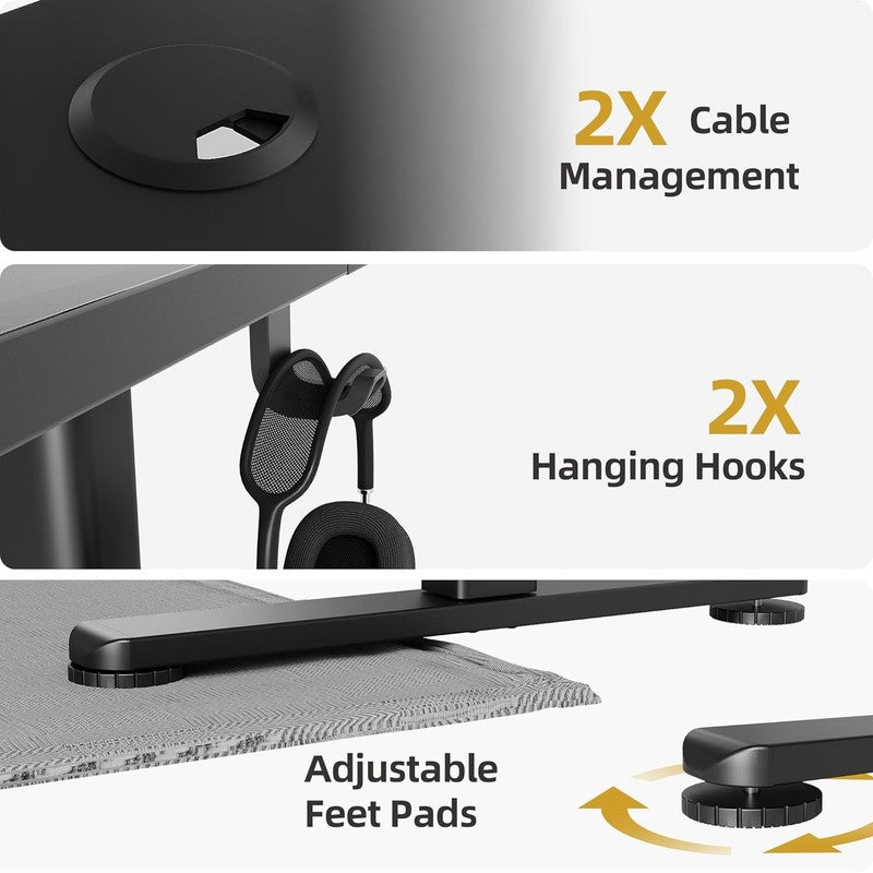 48"x24" Electric Standing Desk Adjustable Sit Stand Desk Home Office Black7