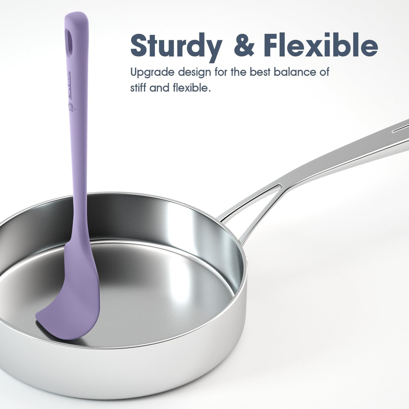 5 Piece Silicone Spatula Set Heat Resistant 600°F Nonstick Cookware3