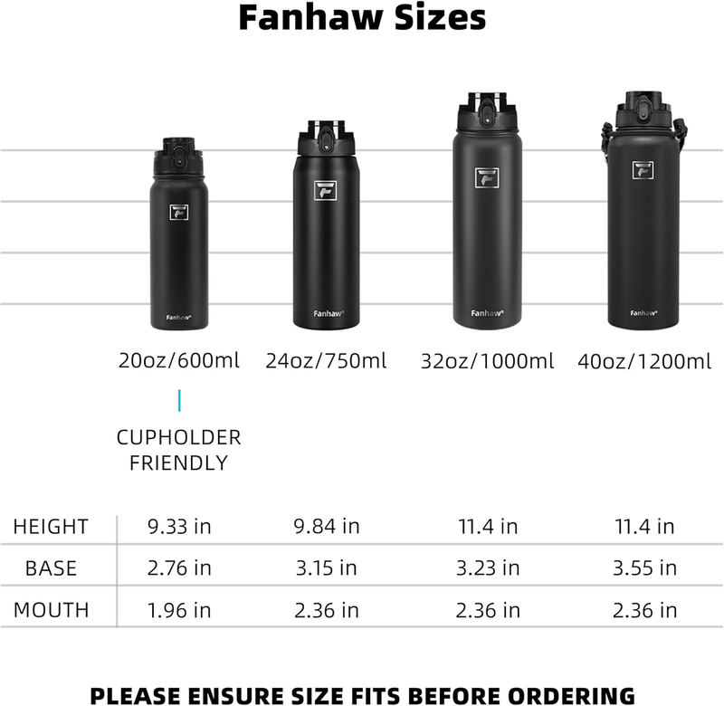 20oz Insulated Stainless Steel Water Bottle Leakproof Chug Lid Green Blue5