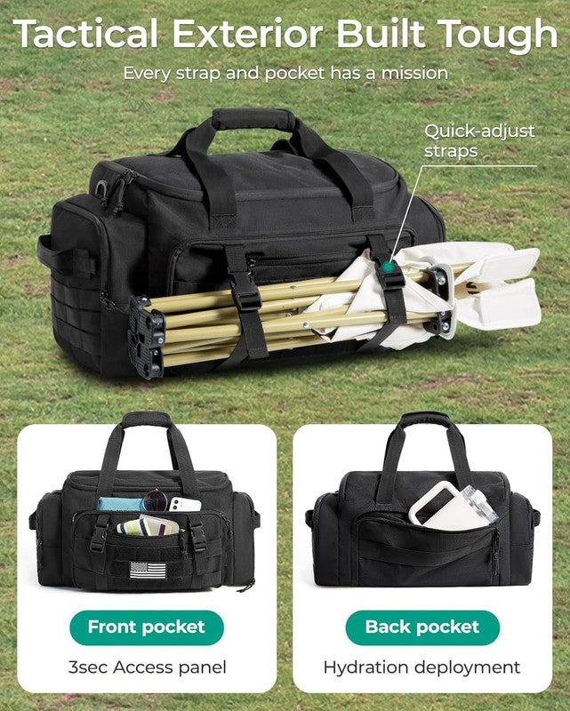 22L Tactical Gym Duffle Bag Backpack w/ Shoe Compartment Forest Camo5