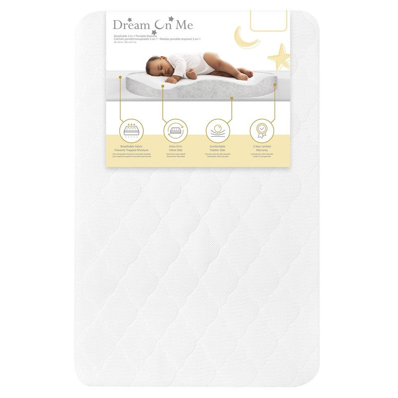 Rest EZ 2 in 1 Mini Crib Mattress, White0