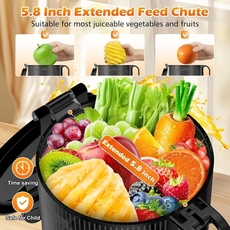 Juicer Machines with 5.8" Large Feed Chute, Cold Press Juicer for Whole Vegetabl1