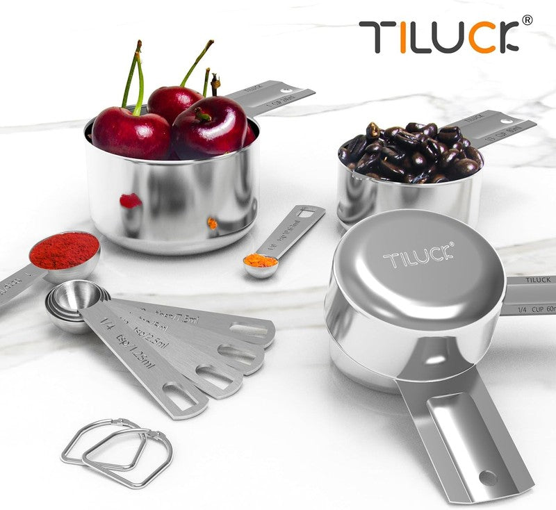 Stainless Steel Measuring Cups & Spoons Set, Cups and Spoons,Kitchen Gadgets for5