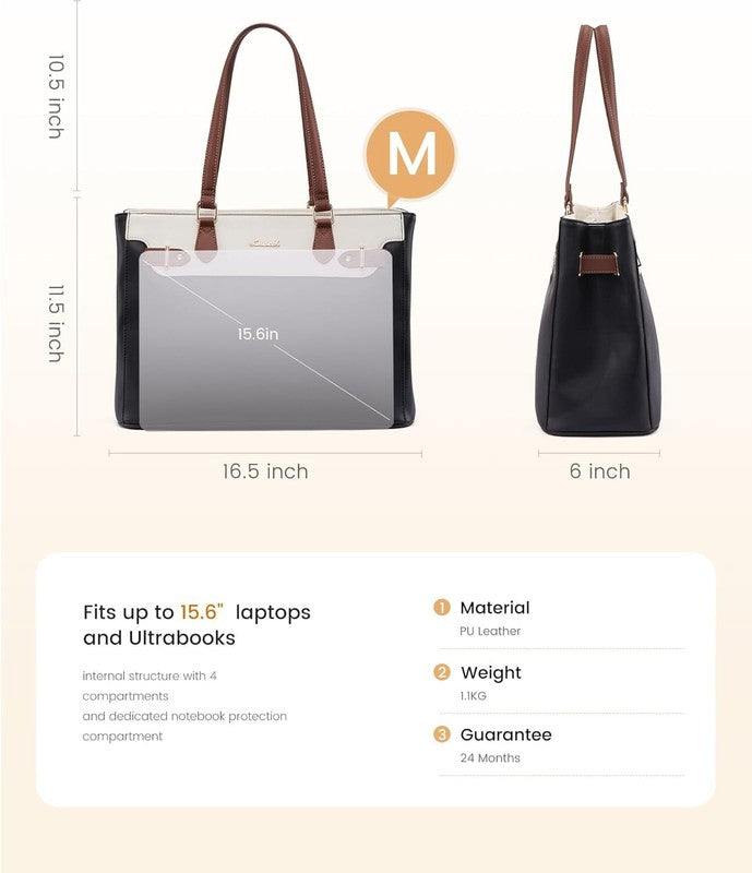Laptop Tote Bag for Women Work, Teacher Tote Bag with Large Cup Holder, 15.6 Inc3