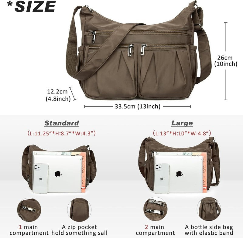 Women Crossbody Bag Waterproof Nylon Lightweight Shoulder Travel Handbag Purse2