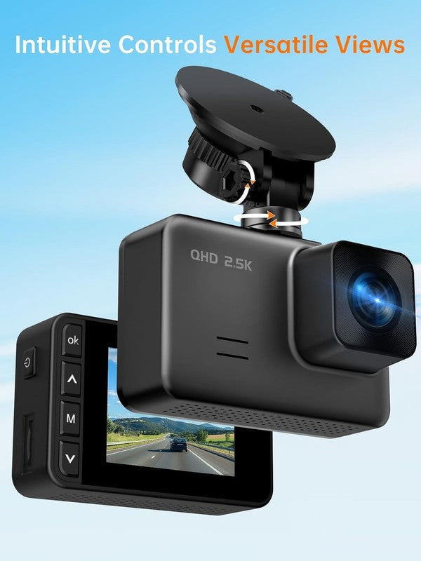 2.5K+1080P Dual Dash Cam with Night Vision, G Sensor & 32GB Card Included2