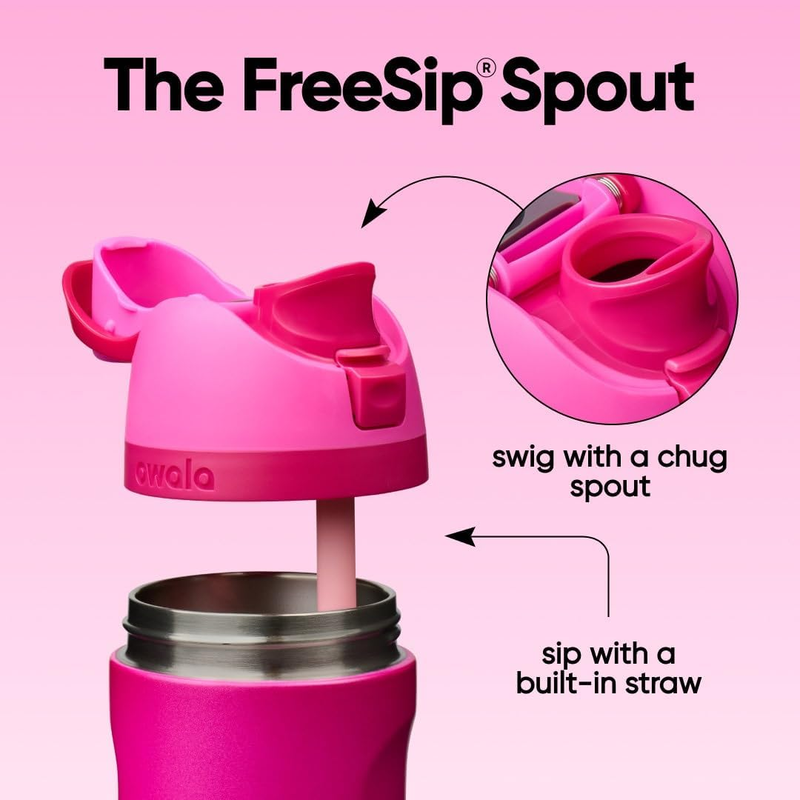 Owala FreeSip 24oz Insulated Stainless Steel Water Bottle Read My Lips2