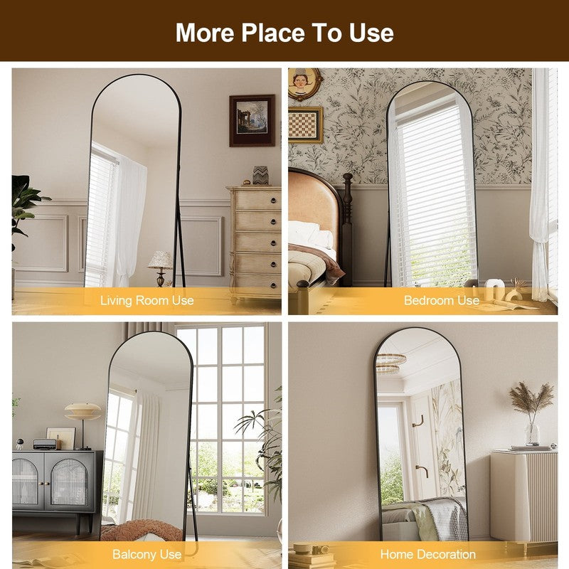 64"X 21" Arched Full Length Mirror Full Body Floor Mirrors, Black5