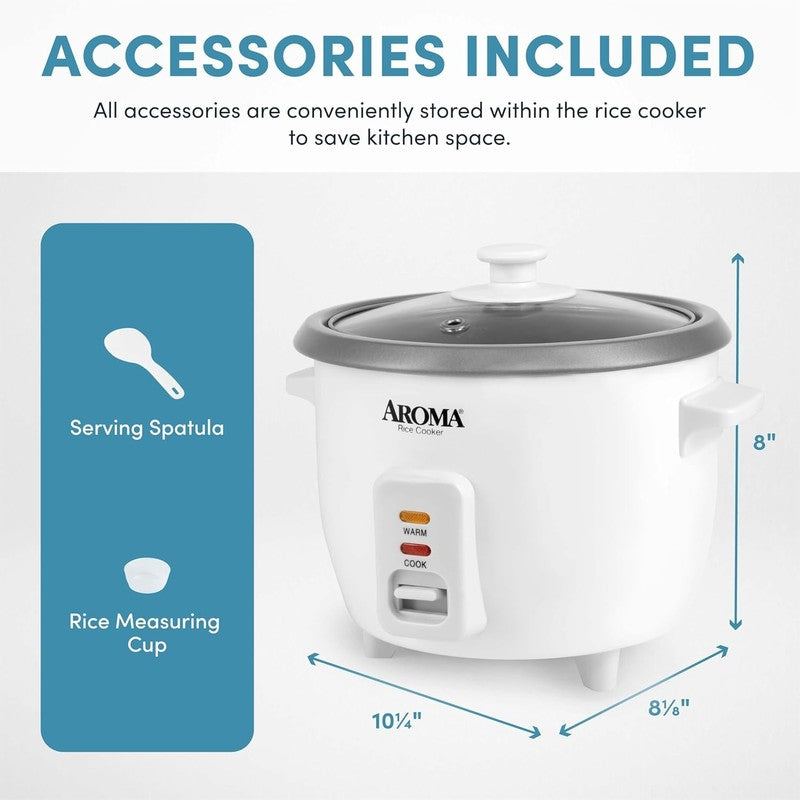   Rice Cooker, 3 Cup (Uncooked) / 6 Cup (Cooked), Small Rice Cooker, Oatmeal Coo3