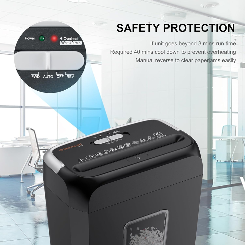 Paper Shredder for Home Use,6 Sheet Crosscut Paper and Credit Card Shredder for 4