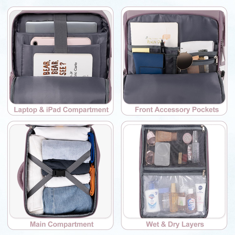 Travel Laptop Backpack Women Carry On Personal Item 16 Inch Waterproof7