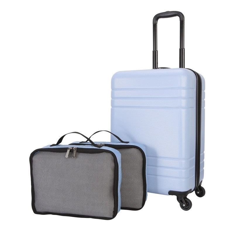3Pc Hardside Luggage Set 360 Spinner Wheels Carry On Packing Cubes Blue Water2