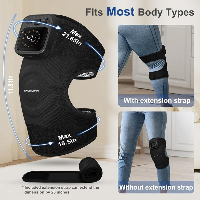 Cordless Knee Massager w/ Heat Vibration 4 Motors 6 Modes Pain Relief6