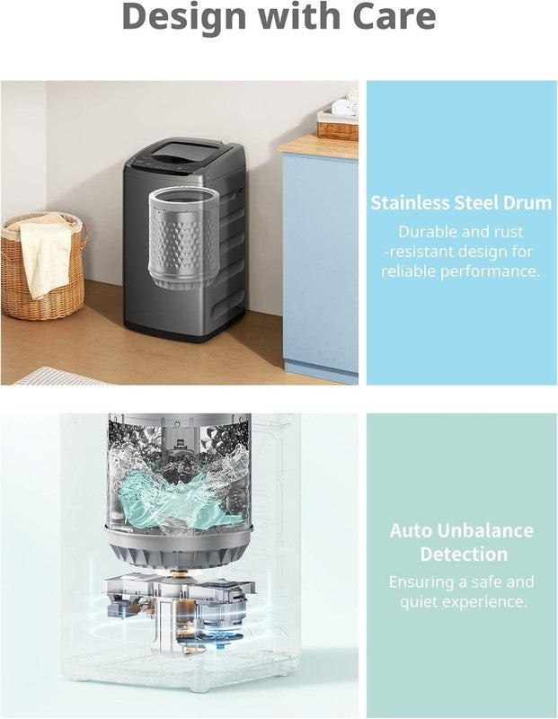 Compact Comfee Portable Washer with LED Display & 5 Wash Cycles, Space-Saving5