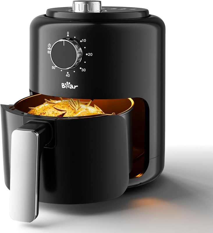 2.1QT Mini Air Fryer Compact Adjustable Temp & Timer Nonstick Basket8
