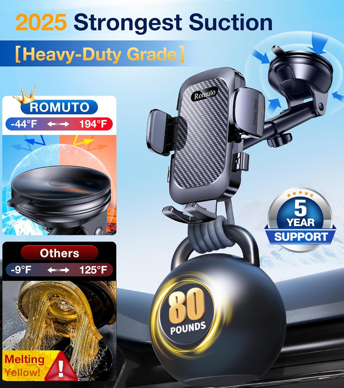 Car Phone Holder Mount, 3 in 1 Dash & Windshield Suction Cup for Phone Samsung3