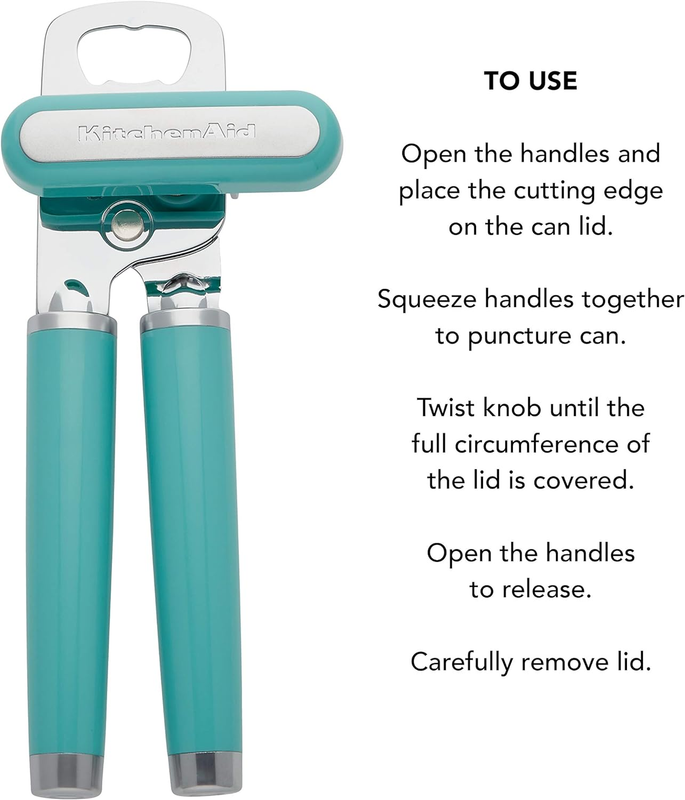 KitchenAid Classic Can Opener Bottle Opener Stainless Steel Aqua Sky5
