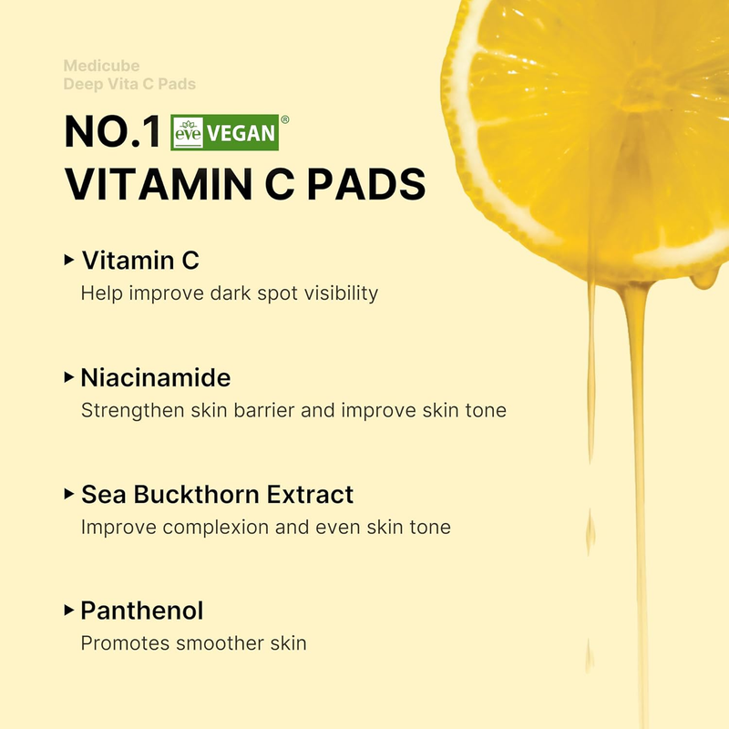 Deep Vita C Toner Pads Vitamin C Facial Pads Hydrating Korean Skin Care2