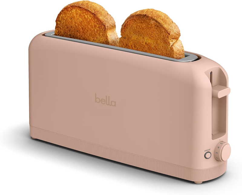 2 Slice Slim Toaster 10” Long Slot 6 Shade Control Anti Jam Auto Shutoff Blossom0
