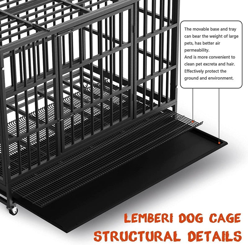 Heavy Duty Indestructible High Anxiety Dog Crate Cage for Outdoor and Indoor wit2