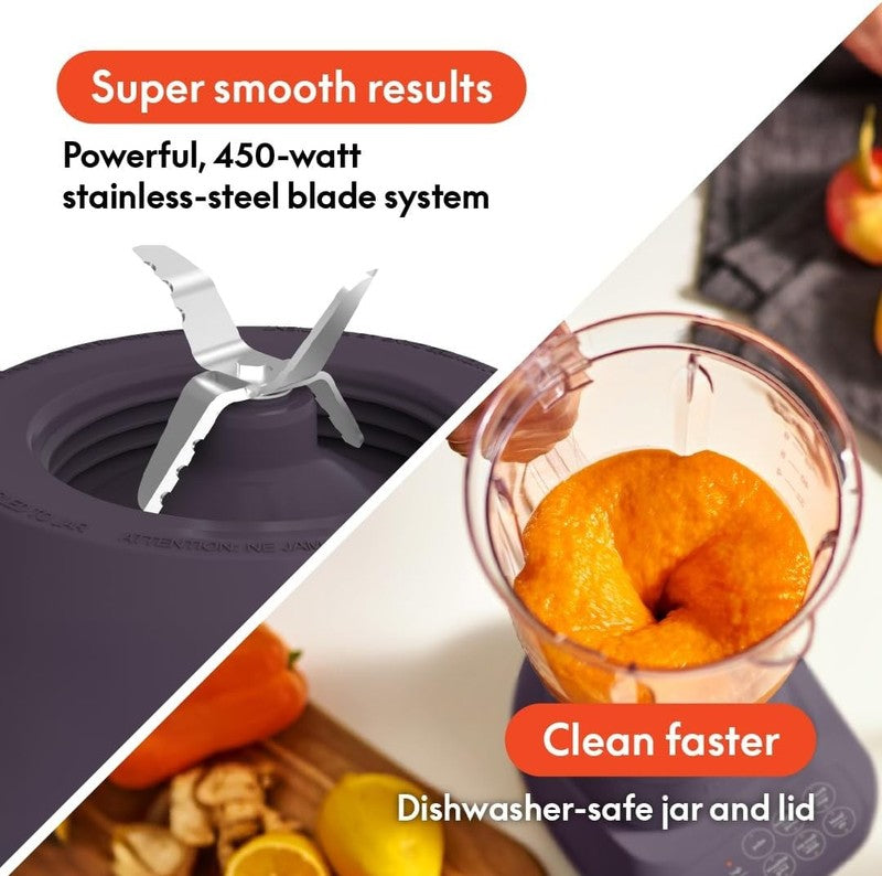 10 Speed Blender Juicer Smoothie Maker 48Oz Slim 450W Plum Dishwasher Safe3