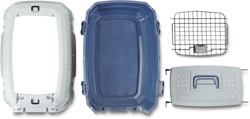 2 Door Hard Sided Pet Travel Carrier for Dogs & Cats Gray Blue 22.8"L x 15"W6