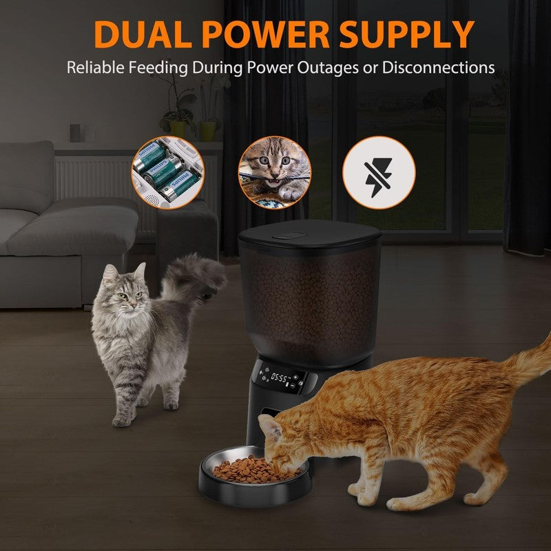 Automatic Cat Feeder with Stainless Steel Bowl, Food Dispenser 6 Meals Daily4