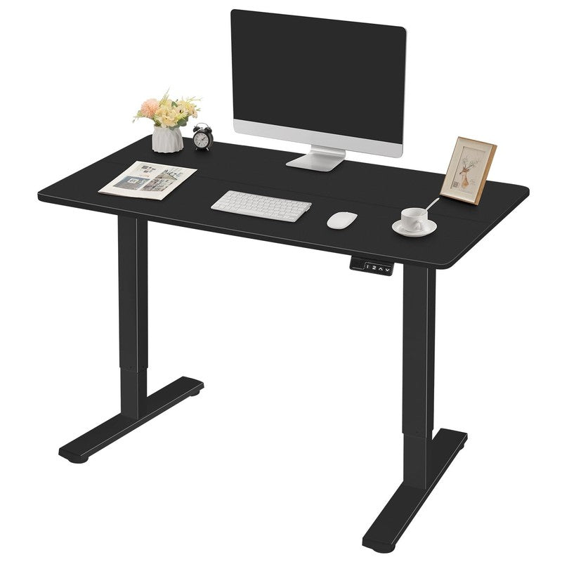40"×24" Electric Height Adjustable Standing Desk T Shaped Metal Black1