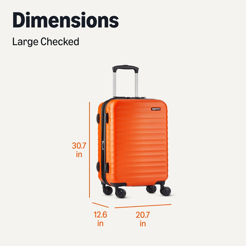 30in Large Checked Hardside Luggage Expandable Spinner Orange5
