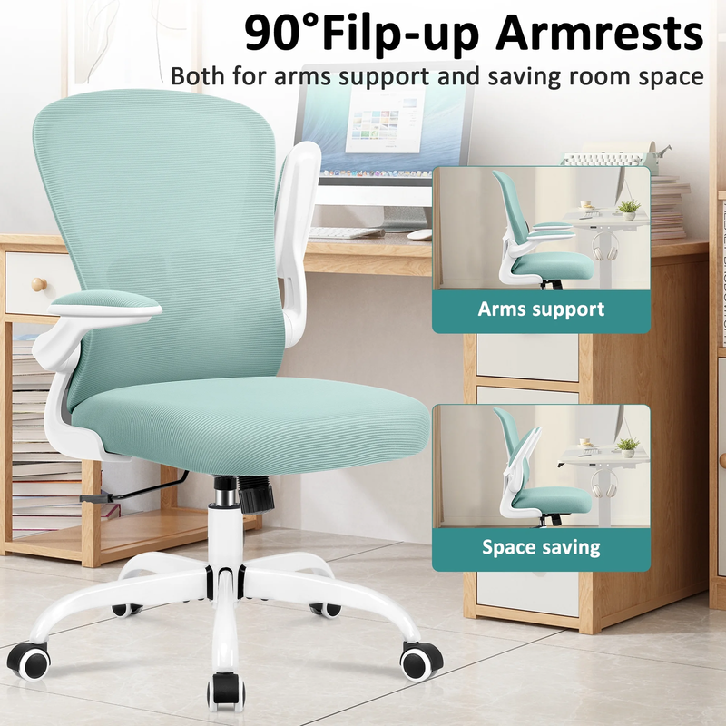 Office Chair, Ergonomic Desk Chair with Adjustable Lumbar Support, High Back Mes2