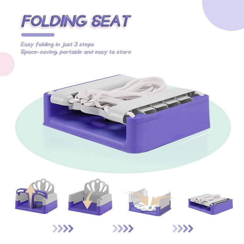 2 in 1 Foldable Toddler Swing & Baby Jumper, Easy Install & Store, Purple5