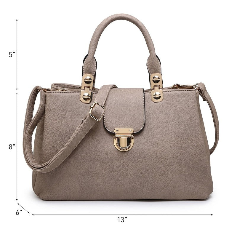 Women Satchel Handbag Vegan Leather Top Handle Medium Tote Shoulder Bag3