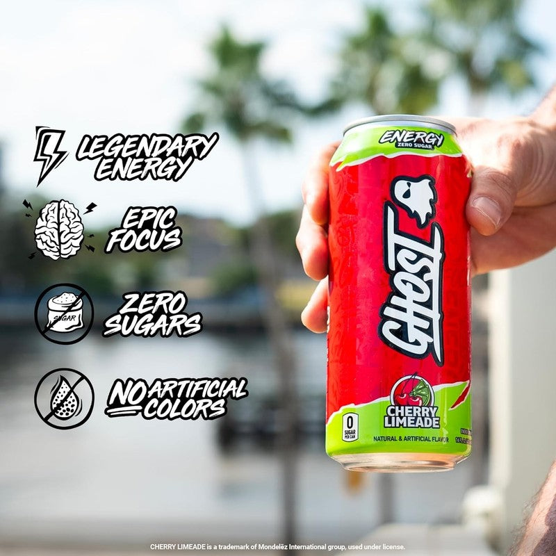 Cherry Limeade Energy Drink 12 Pack   200mg Caffeine, Vegan & Gluten Free3