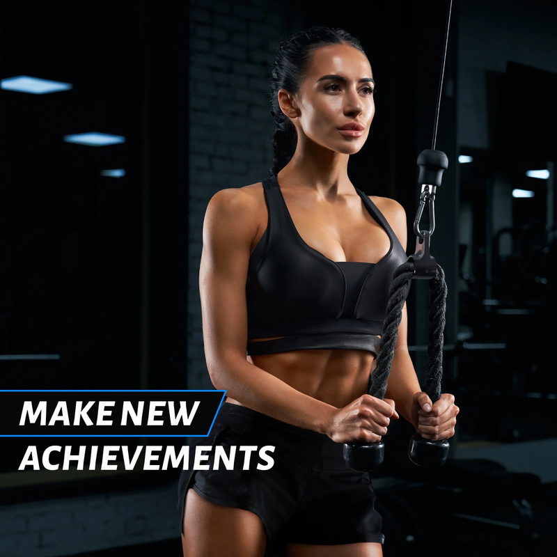 Tricep Cable Attachment Set Lat Pulldown V Handle Rope Gym Accessories4