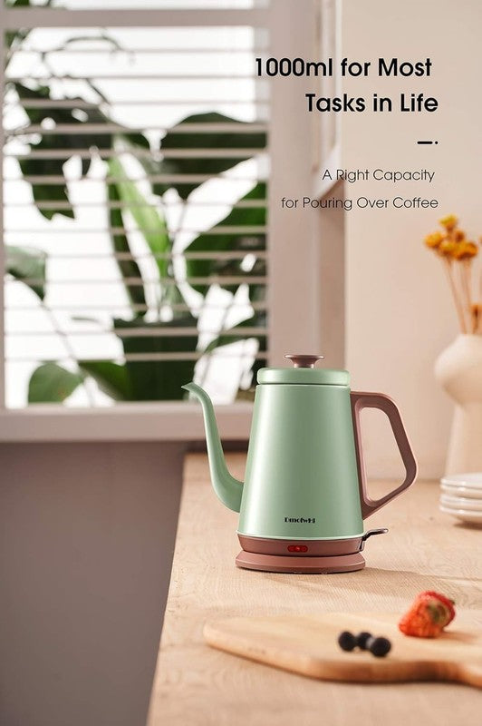 Gooseneck Electric Kettle 1L Stainless Steel BPA Free Pour Over Coffee Green6